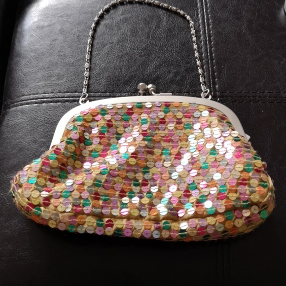 Old Navy Handbags - Old Navy Multicoloured Sequin Clutch